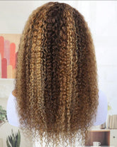 Lace Front Humana cacheada 65cm 13x4 HD- Rubia